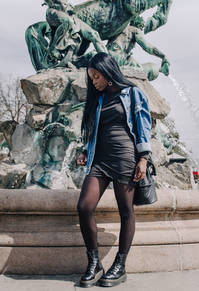 black dress with doc martens